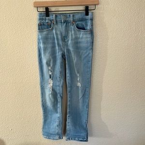 Levi’s Girls High Rise Ankle Straight Split Hem Distressed Jeans Size 8 reg